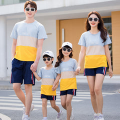 Family Matching Striped Summer Outfit Set – T-Shirt & Shorts for Kids & Parents | Lovana