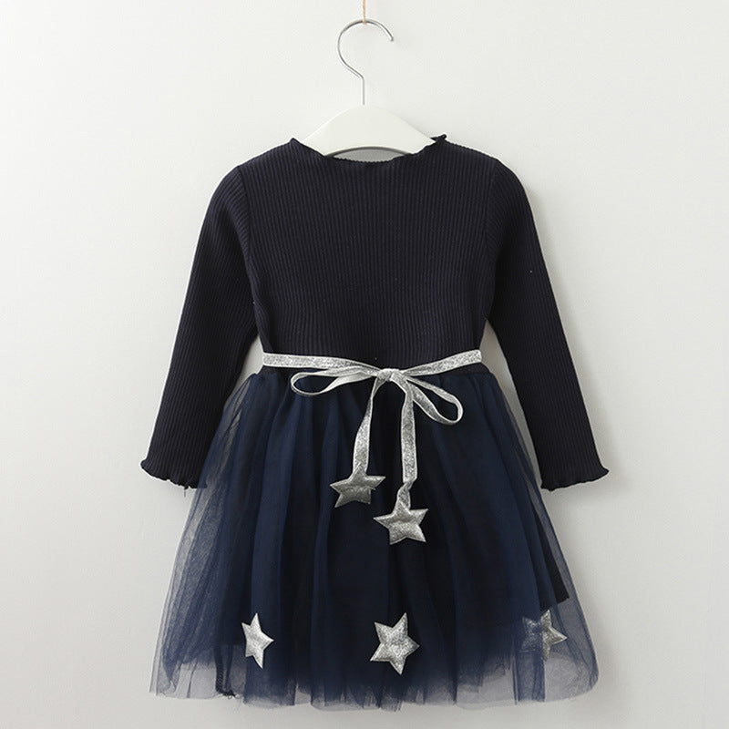Girls print long sleeve dress