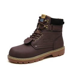 Men's boots plus velvet warm round scalp Martin boots
