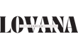 Black and white 'LOVANA FASHION' logo on a white background